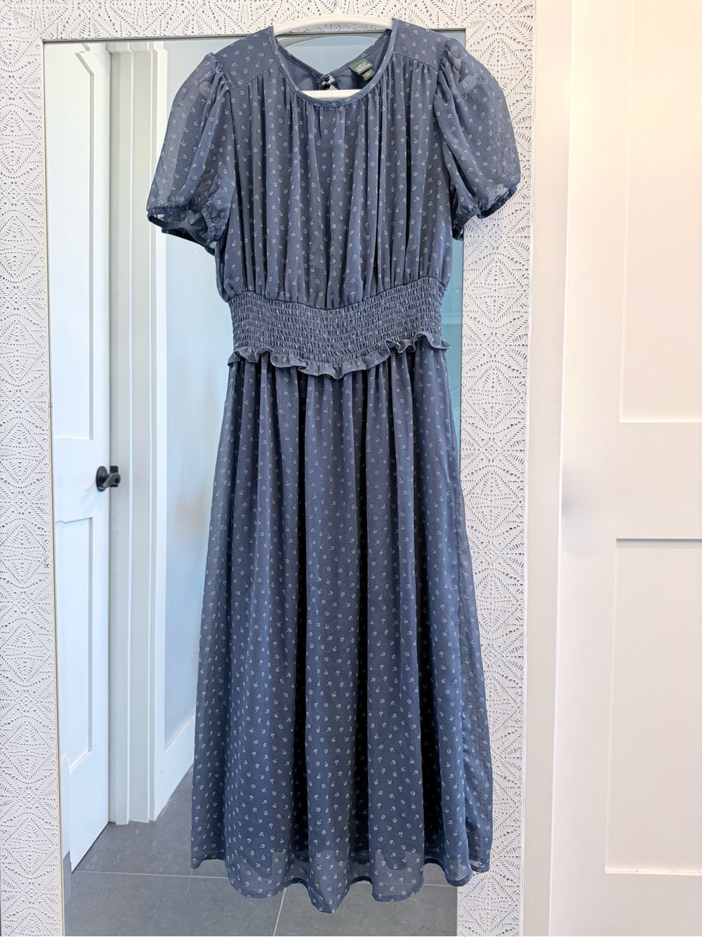 Wild fable Blue Smocked Waist Midi Dress